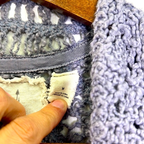 Anthropologie - Angels Of The North Grey Odense Open Knit Open Cardigan Medium - Picture 9 of 13